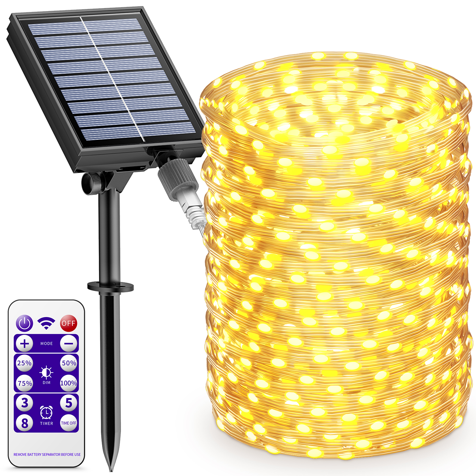 BESCOST Outdoor String Lights Solar, 24M 240 LED String Lights, 8 Modes, Waterproof, Decoration For Christmas, Party, Wedding, Patio, Bedroom, Garden, Festival, Etc