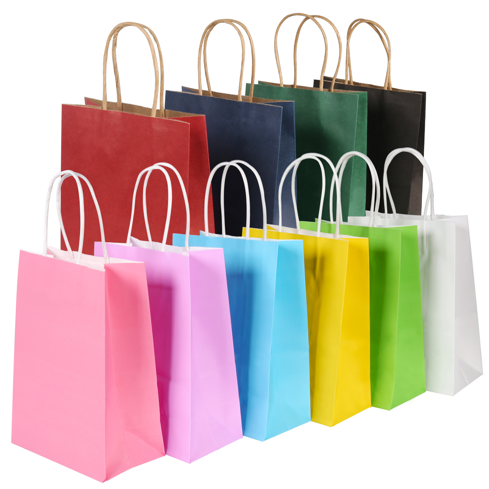 130GSM Paper Bags, 30PCS Gift Bags, BESCOST Kraft Paper Bags with Handles, 21x15x8cm Gift Bags for Christmas, Shopping, Wedding, Packaging, Party, Party, Birthday