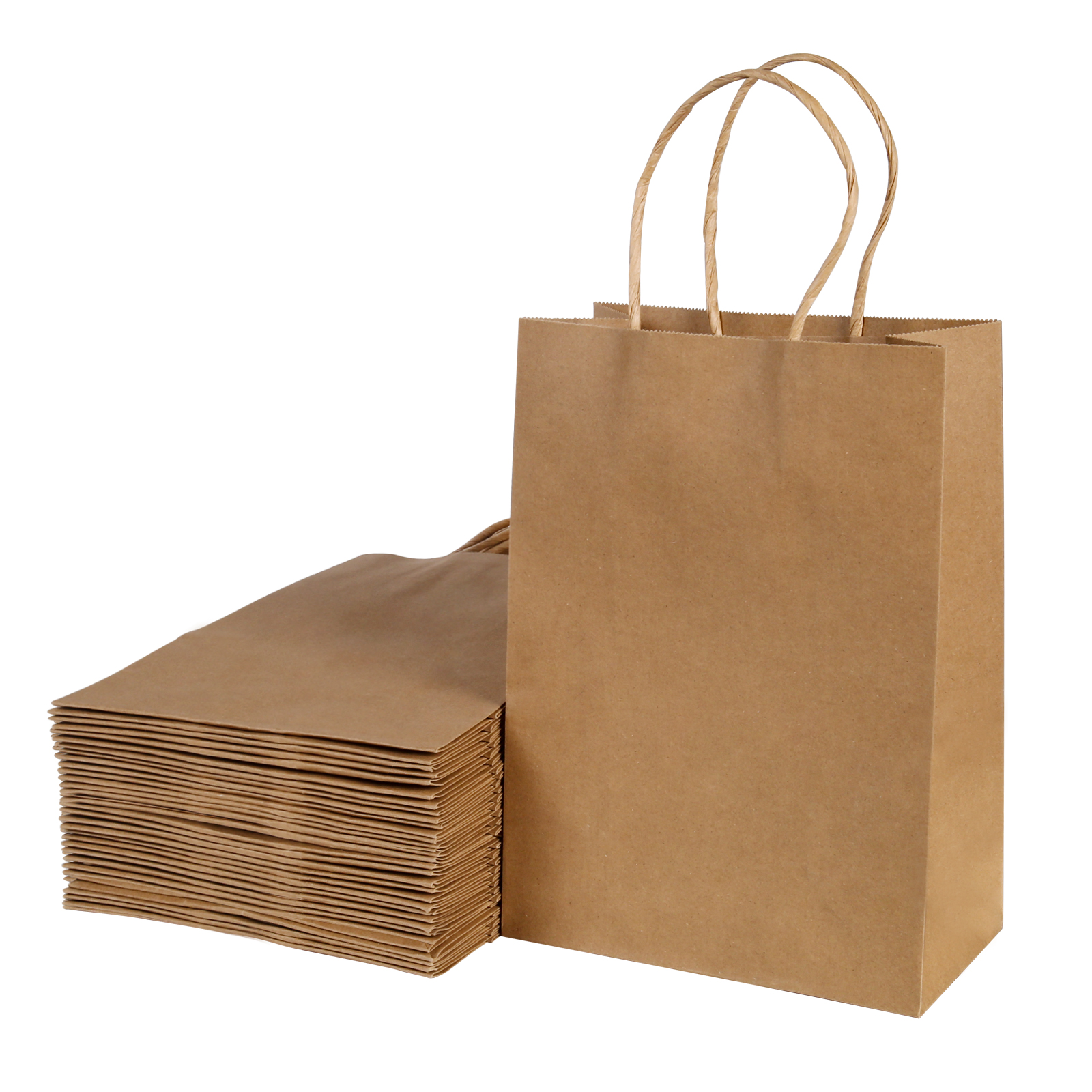 130GSM Paper Bags, 30PCS Gift Bags, BESCOST Kraft Paper Bags with Handles, 21x15x8cm Gift Bags for Christmas, Shopping, Wedding, Packaging, Party, Party, Birthday